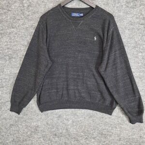 Polo Ralph Lauren Sweater Men XXL Dark Gray Crewneck Long Sleeve Preppy Pullover